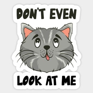 Don't Even Look At Me Cute Cat Gift Sticker